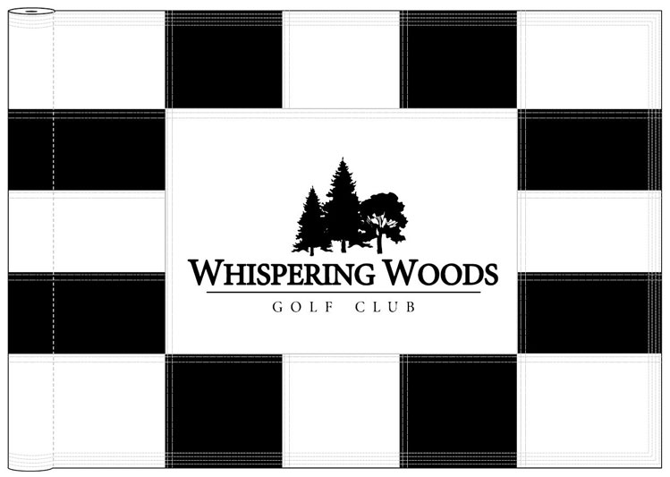 Whispering Woods T-L Flag(Wht)<br> #22330tp/21011 - White W/Blk.