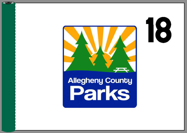 Alleg. County Parks Flag-White<br> #22730t/21031- W/3 Color Logo (GE700-37327      )