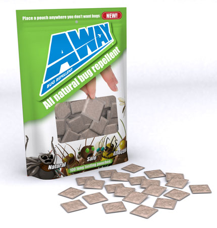 Away Natural Insect Repellant <br>100 Pouches Per Bag
