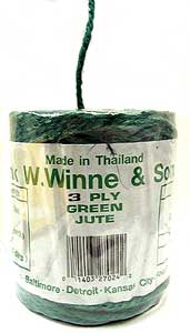3-Ply Natural Jute 219' Ball  <br> (Green)  6/Pack               (MI-T1200         )