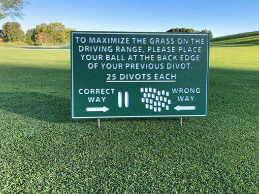 P.A. Divot Pattern Sign       <br>( Green W/White Letters )