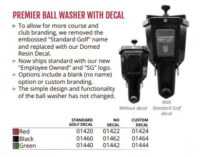 Standard Pro Ball Washer-Green<br>Premier With Decal